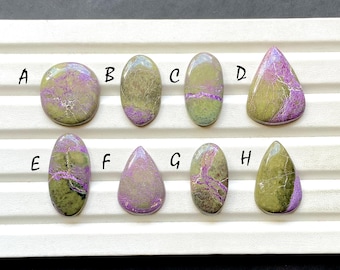 NEW Stichtite With Purpurite Cabochon Loose Gemstone For Jewelry Making, AAA+ Natural Stichtite With Purpurite For Wire Wrap - 29493-29500