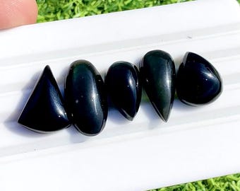 Rainbow Obsidian Cabochon Loose Gemstone 5 Pieces Lot For Jewelry | Size : 23-17 MM | AAA+ Rainbow Obsidian For Handmade Jewelry - 33668