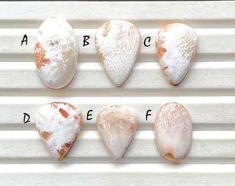 Pink Scolecite Cabochon Loose Gemstone For Jewelry Making, AAA+ Natural Pink Scolecite For Handmade Jewelry And Wirewrap -  28996-29001