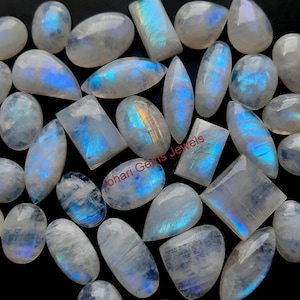 Rainbow Moonstone Wholesale Lot Top AAA+ Quality Natural Rainbow Moonstone Cabochon Loose Gemstone For Making Jewelry and pendant