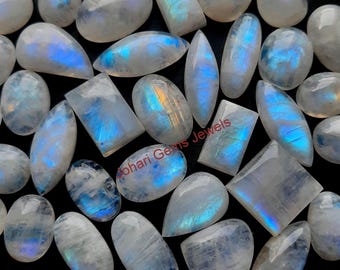 Rainbow Moonstone Wholesale Lot Top AAA+ Quality Natural Rainbow Moonstone Cabochon Loose Gemstone For Making Jewelry and pendant