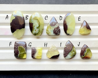 Australian Bio Prehnite Cabochon Loose Gemstone For Jewelry Making, AAA+ Natural Australian Bio Prehnite Gemstone For Wire Wrap -32394-32403