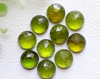 VESUVIANITE Rose Cut Flat Back Gemstone 10 Pieces Lot | Size : 6 MM | Natural AAA+ Quality Vesuvianite Gemstone Used For Jewelry Making