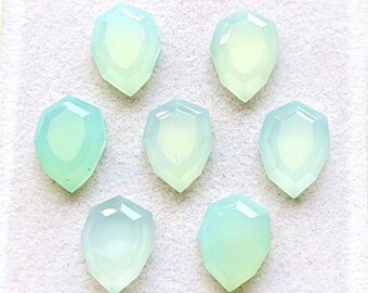 Aqua Chalcedony Fancy Cut Pear Shape With Flat Back Gemstone 10 Pieces Lot | Size : 10x14 MM | AAA+ Natural Chalcedony For Jewelry Making