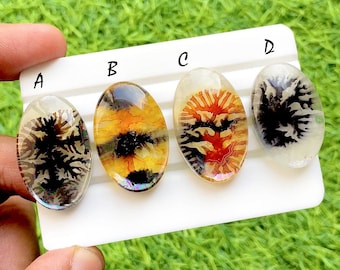 Selected Scenic Agate Doublet Cabochon Loose Gemstone For Jewelry Making, AAA+ Synthetic Scenic Agate Doublet For Wire Wrap - 35122-35125