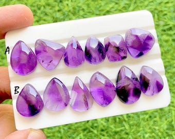 Flawless Trapiche Amethyst Star Cabochon Loose Gemstone 8 Pieces Lot For Handmade Jewelry - Selected Amethyt Lot For Jewelry - 38065-38066