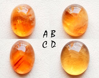 Citrine Cabochon Loose Gemstone For Jewelry Making, AAA+ Natural Citrine Gemstone Cabochon For Handmade Jewelry Making - 11163-11166