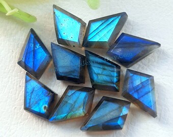 Labradorite Step Cut Kite Gemstone Lot | Size : 12x8 MM | Top Quality Labradorite Kite Step Cut Gemstone 10 Pieces Lot For Jewelry Making