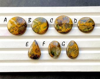 Neelite Dendritic Cabochon Loose Gemstone For Jewelry Making, AAA+ Natural Flashy Neelite Dendritic Gemstone For Wire Wrap - 34676-34682