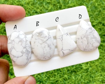 Howlite Cabochon Loose Gemstone For Jewelry Making, AAA+ Natural Howlite  Gemstone For Handmade Jewelry and Wirewrap - 36907-36910