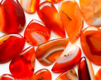 New Orange Banded BOTSWANA Cabochon Wholesale Lot By Weight With Different Shapes And Sizes Used For Jewelry Making