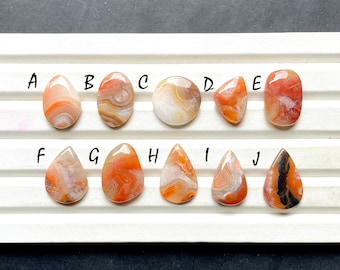 Carnelian Agate Cabochon Loose Gemstone For Jewelry Making, AAA+ Natural Carnelian Agate For Handmade Jewelry And Wire Wrap - 31295-31304