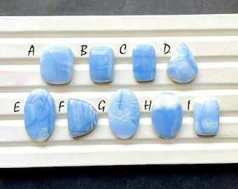 Banded Blue Opal Cabochon Loose Gemstone For Jewelry Making, AAA+ Natural Blue Opal Gemstone For Handmade Jewelry - 33305-33313