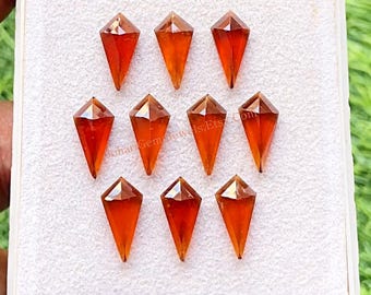 Hessonite Garnet 7X14 MM Kite Shape Step Cut With Flat Back 10 Pieces Gemstone Lot For Handmade Jewelry, AAA+ Natural Hessonite Garnet