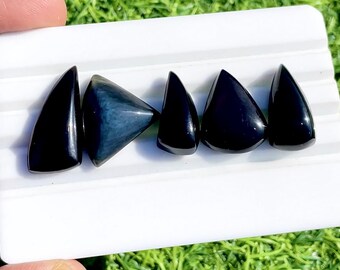 Rainbow Obsidian Cabochon Loose Gemstone 5 Pieces Lot For Jewelry | Size : 27-20 MM | AAA+ Rainbow Obsidian For Handmade Jewelry - 33662