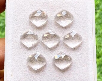 Clear Quartz 12 MM Rose Cut Fancy Marquise Shape With Flat Back Gemstone 10 Pieces Lot, AAA+ Natural Clear Quartz Used For Jewelry Making