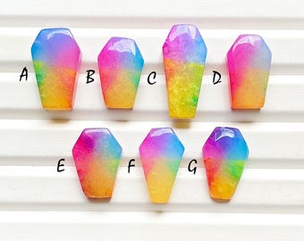NEW Solar Quartz Coffin Shape Cabochon Loose Gemstone For Jewelry Making, AAA+ Solar Quartz For Handmade Jewelry And Wire Wrap - 28228-28234