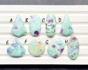 Ruby Fuchsite Cabochon Loose Gemstone For Jewelry Making, AAA+ Natural Ruby Fuchsite Gemstone Cabochon For Wire Wrap- 28045-28052