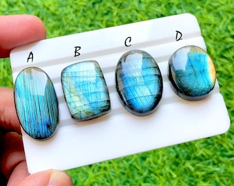 Multi Blue Labradorite Cabochon Loose Gemstone For Jewelry Making, AAA+ Natural Multi Blue Labradorite Gemstone For Wire Wrap - 35808-35811