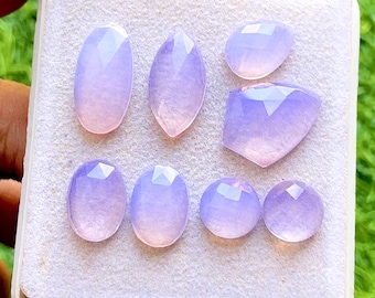 Lavender Quartz Fancy Cut Mix Shape With Flat Back Gemstone 8 Pieces Lot For Jewelry Making | Size : 20-10 MM | AAA+ Lavender Quartz - 35636