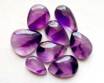 Trapiche Amethyst Star Cabochon Loose Gemstone 8 Pieces Lot | Size 18-15 MM | AAA+ Natural Trapiche Amethyst  For Handmade Jewelry  - 18745