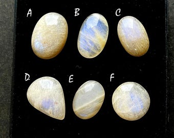 Belomorite Moonstone Cabochon Loose Gemstone For Jewelry Making, Natural Belomorite Moonstone Gemstone Cabochon For Wire Wrap - 36049-36054