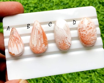 Pink Scolecite Cabochon Loose Gemstone For Jewelry Making, AAA+ Natural Pink Scolecite For Handmade Jewelry And Wirewrap -  34768-34771