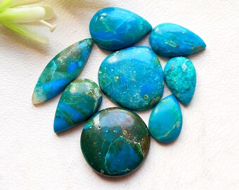 NEW Chilean Opal Cabochon Loose Gemstone 8 Pieces Lot For Jewelry Making | Size : 25-13 MM | AAA+ Natural Chilean Opal Flatback Lot  - 31742