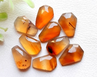 MONTANA AGATE Coffin Shape Gemstone - 10 Pieces Lot Montana Agate 12x8mm Coffin Shape Rose Cut Gemstone For Jewelry Making, Pendant, Ring