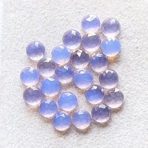 Lavender Quartz 6 MM Round Shape Rose Cut Gemstone 15 Pieces Lot, AAA+ Lavender Quartz With Flat Back For Jewelry Making