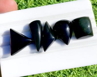 Rainbow Obsidian Cabochon Loose Gemstone 5 Pieces Lot For Jewelry | Size : 26-18 MM | AAA+ Rainbow Obsidian For Handmade Jewelry - 33665