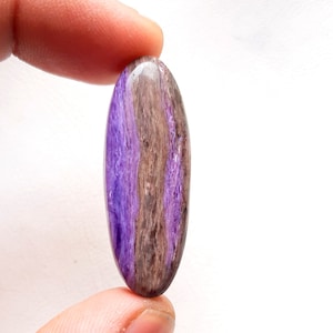 CHAROITE Cabochon Loose Gemstone For Jewelry Making Size : 42X15X6 MM AAA Natural Charoite Gemstone For Handmade Jewelry 11386 image 1