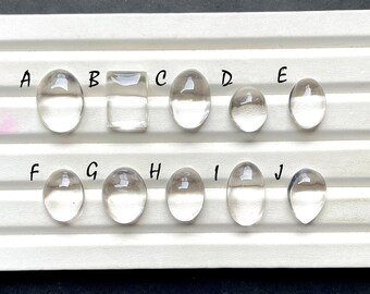 Himalayan Clear Quartz Cabochon Loose Gemstone, AAA+ Natural Himalayan Clear Quartz Cabochon For Wire Wrap And Handmade Jewelry- 31225-31234