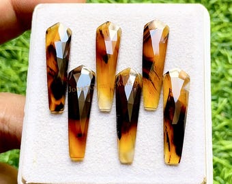 Montana Agate 8X30 MM Rose Cut Fancy Kite Shape Gemstone With Flat Back 6 Pieces Lot, AAA+ Natural Montana Agate Gemstone For Jewelry Making