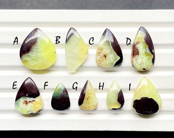 Australian Bio Prehnite Cabochon Loose Gemstone For Jewelry Making, AAA+ Natural Australian Bio Prehnite Gemstone For Wire Wrap -27250-27258