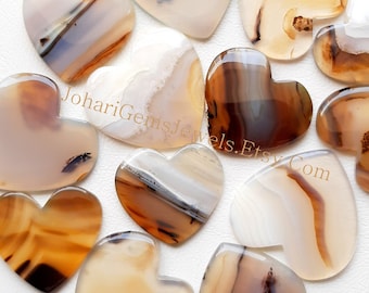 Montana Agate Heart Shape  Wholesale Lot Cabochon By Weight With Different Shapes And Sizes Used For Jewelry Making