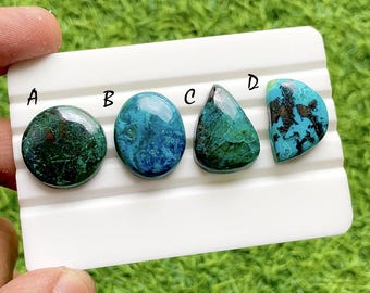 Midnight Azurite Cabochon Loose Gemstone For Jewelry Making, Natural Deep Blue Azurite Stone, Designer Gemstone For Wire Wrap - 37819-37822