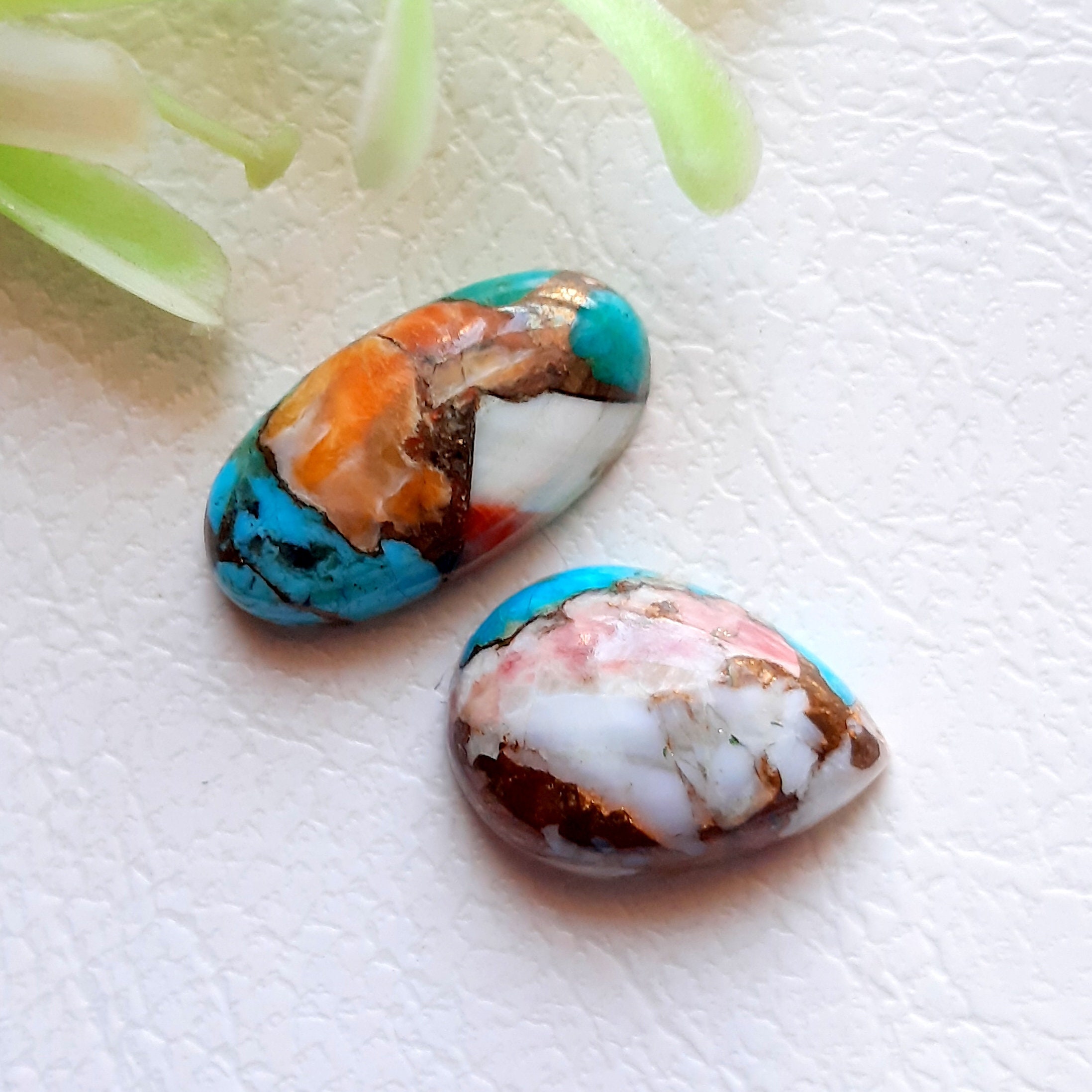 Oyster Copper Turquoise Loose Gemstone | Size : 16-14 MM