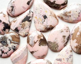 Pink Rhodochrosite Cabochon Loose Gemstone Wholesale Lot By Weight With Different Shapes and Size Cabochon Used For Jewelry Making