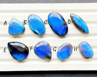 Deep Blue Labradorite Cabochon Loose Gemstone For Jewelry Making, AAA+ Natural Blue Labradorite Gemstone For Wire Wrap - 28069-28076