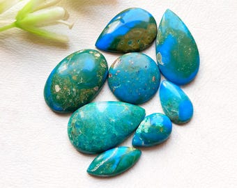 NEW Chilean Opal Cabochon Loose Gemstone 8 Pieces Lot For Jewelry Making | Size : 25-14 MM | AAA+ Natural Chilean Opal Flatback Lot  - 31741