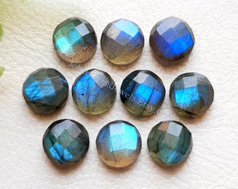 Labradorite Rose Cut 7 MM Round Gemstone 10 Pieces Lot | Top Quality Natural Labradorite Rose Cut With Flat Back For Jewelry Making