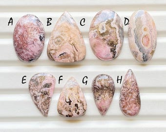 Beautiful Rare Pattern Rhodochrosite Cabochon Loose Gemstone For Jewelry Making, AAA+ Natural Rhodochrosite For Wire Wrap - 24356-24363