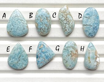 NEW Blue Opal With Chalcedony Cabochon Loose Gemstone For Jewelry Making, AAA+ Natural Opal Chalcedony Cabochon For Wire Wrap - 26415-26422