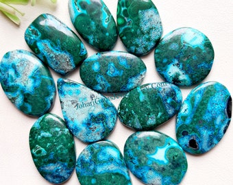 New CHRYSOCOLLA MALACHITE Cabochon Wholesale Lot By Weight With Different Shapes And Sizes Used For Jewelry Making And Wire Wrapping