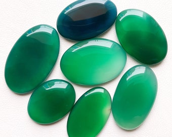 Green Onyx Cabochon, Wholesale Lot Cabochon By Weight With Different Shapes And Sizes Used For Jewelry Making