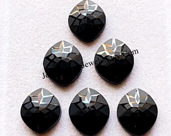 New Black Spinel Precision Hand Cut And Carved 12X14 MM Marquise Shape Gemstone 6 Pieces Lot, AAA+ Natural Black Spinel Gemstone For Jewelry