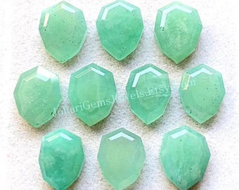 Green Amazonite Fancy Cut Pear Shape With Flat Back Gemstone 10 Pieces Lot | Size : 10X14 MM | Natural  Amazonite Used For Jewelry Making