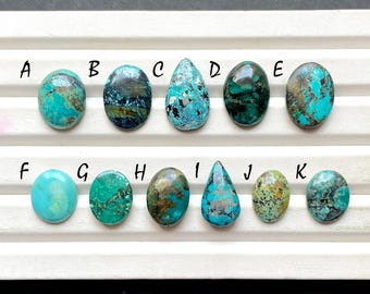 Natural Tibetan Turquoise Cabochon Loose Gemstone For Jewelry Making, AAA+ Tibetan Turquoise For Handmade Jewelry & Wire Wrap - 32217-32227