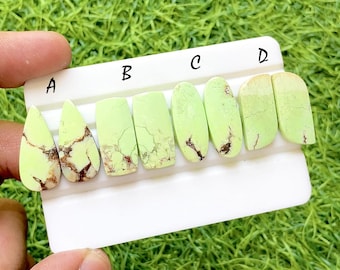 Imperial Desert Lime Turquoise Pair For Jewelry Making, Rare Matrix Turquoise Pair, High End Matching Gemstones For Earrings - 37319-37322